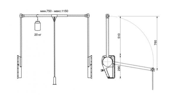 رافعة البانوغراف SuperLift 750-1150 مم