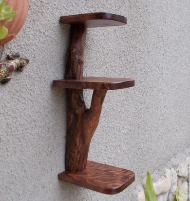 رفوف الحائط للزهور من الخشب