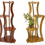 تقف زهرة الأصلي مصنوعة من الخشب