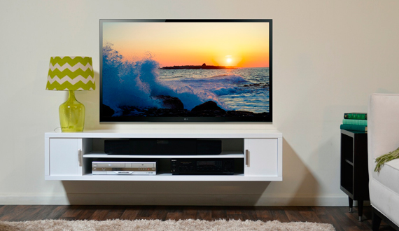 رف التلفزيون على الحائط