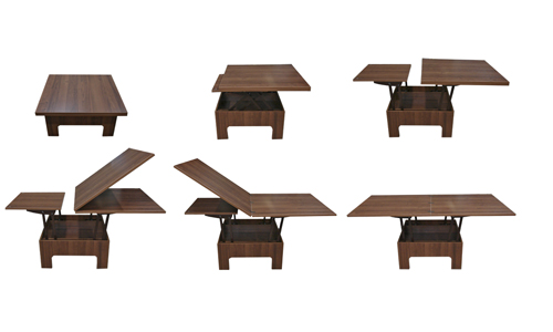 طاولة القهوة المحولات الجوز اللون