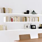 رفوف بيضاء في الغرفة