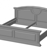 سرير مزدوج من الخشب الرمادي الصلب