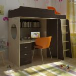 سرير بطابقين مع أفكار الجدول