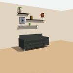 الياك وهمية شنق الرف فوق الأريكة