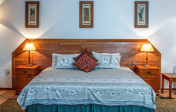 وضع سرير في صورة غرفة النوم