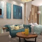 غرفة نوم وغرفة جلوس 2 شقة استوديو