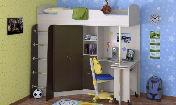 سرير الأطفال العلية Teremok-1 ، حليب البلوط