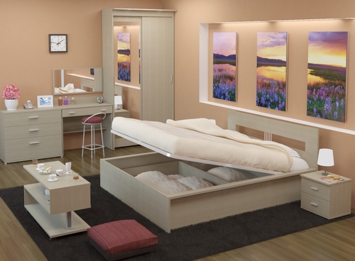 السرير مع صورة آلية الرفع