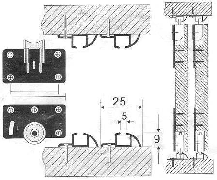 آلية أبواب منزلقة لسلسلة خزانة الملابس 380