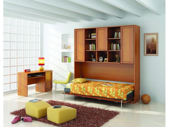 سرير خزانة مع آلية الرفع