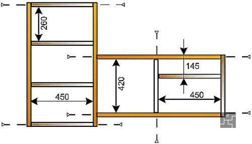 رسم رف الكتب