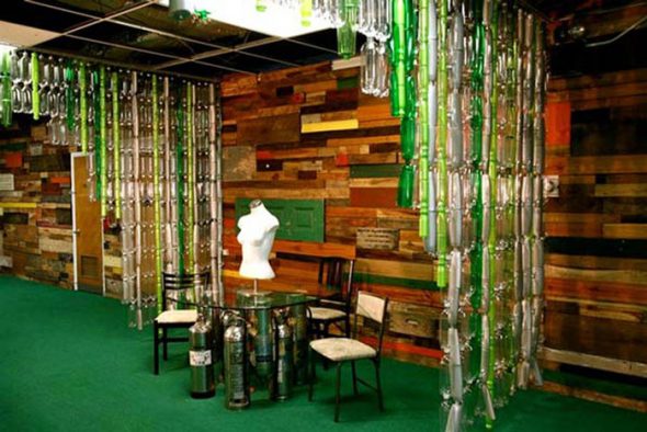 Việc sử dụng chai trong nội thất