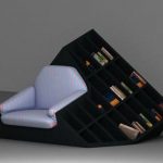 هرم خزانة الكتب مع كرسي للقراءة