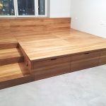 سرير المنصة مع الخطوات والأدراج