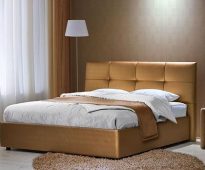 السرير مع الجلود البيئية