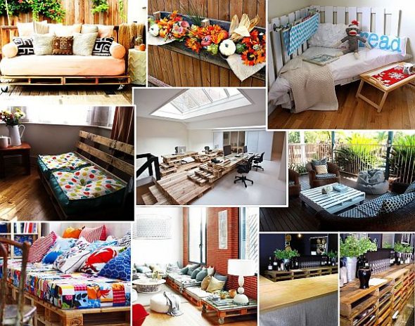  أثاث من منصات النقل الخشبية