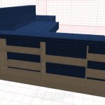 صوفا زاوية غير عادية مع أرفف مدمجة