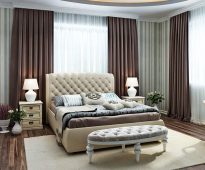 سرير ضخم مع اللوح الأمامي لينة