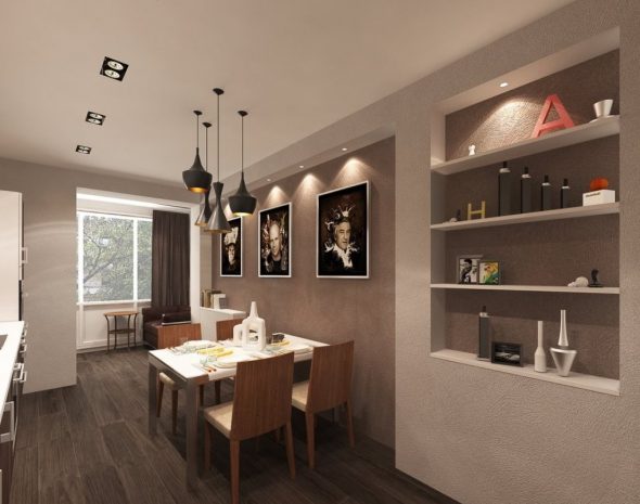 تسليط الضوء على مكانة في جدار المطبخ