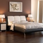 سرير حديث مع اللوح الأمامي لينة