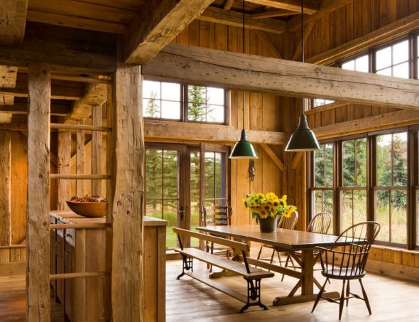 غرفة المعيشة الريفية مشرق