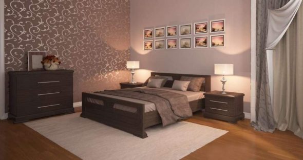 غرفة نوم البلوط مريحة