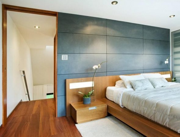 سرير مزدوج مع الجداول السرير مصنوعة من اللوح