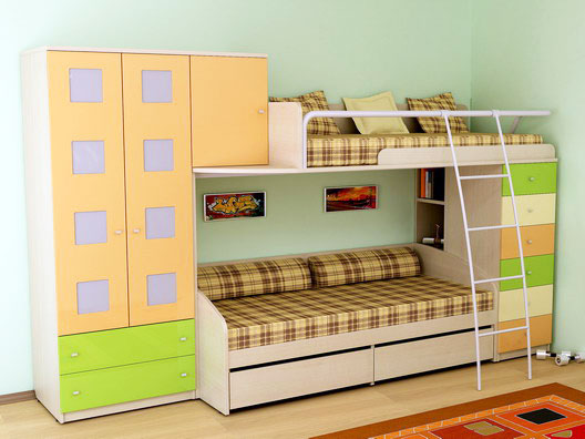 سرير بطابقين قفص