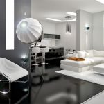 غرفة المعيشة وتناول الطعام على الطراز الحديث