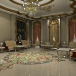 الباروك الداخلية مع أرضية رخامية