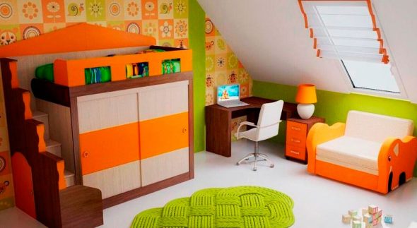 العلية السرير للأطفال