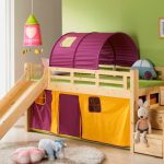 سرير العلية مع الشريحة وسلم مع أدراج