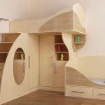 سرير علوي في تصميم غير عادي