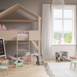 السرير المنزل في الغرفة الداخلية