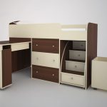 سرير علوي منخفض بلونين