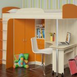 سرير طفل برتقالي لمراهق