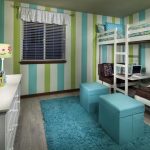 يقع السرير العلوي الأصلي ، ومنطقة العمل في الجزء السفلي في الوسط وهي مجهزة بأريكتين.