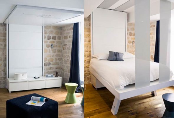 سرير كاذب بالقرب من السقف