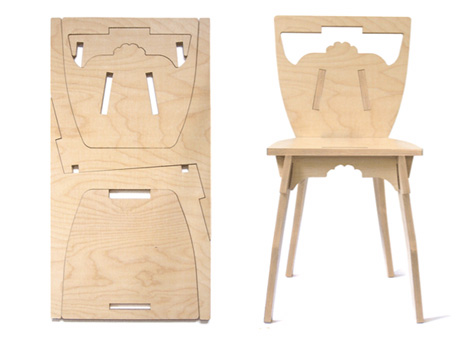 قطع كرسي الخشب الرقائقي