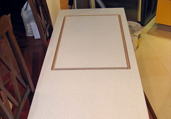 سطح العمل مع خفض التدريجي للحوض