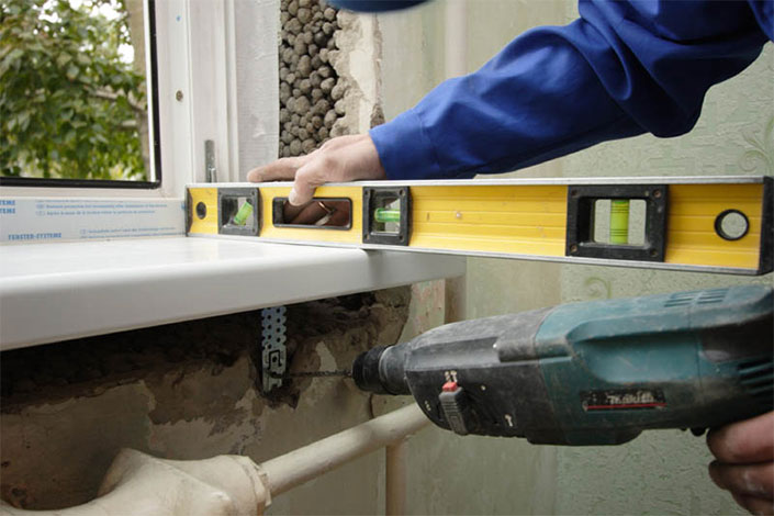 تركيب عتبة النافذة