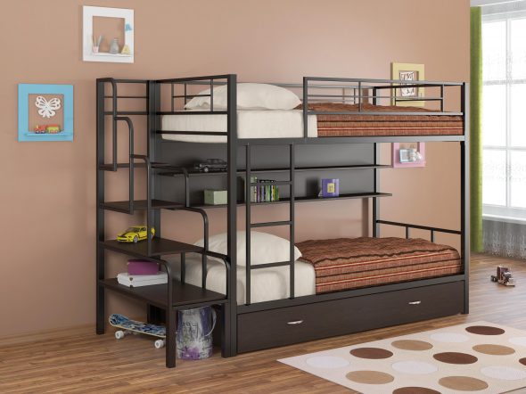 سرير بطابقين من الحديد