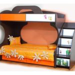 سرير بطابقين Pioneer MDF مع أدراج تحت السرير على عجلات