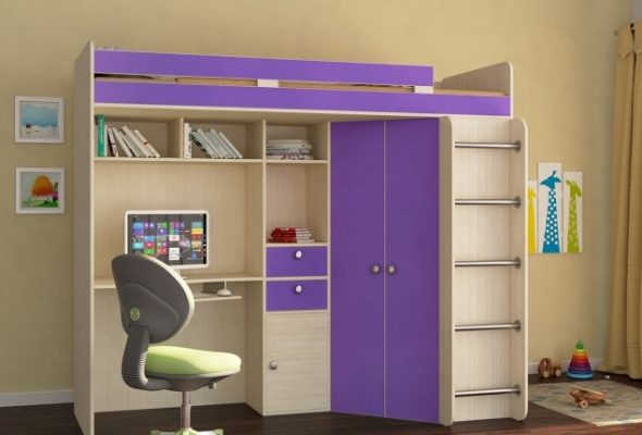 سرير علوي الأرجواني