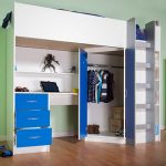 سرير مع خزانة الزاوية والأدراج