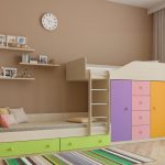 سرير مزدوج مع خزانة ملابس