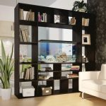 التقسيم مع حوض السمك لفصل المطبخ وغرفة المعيشة