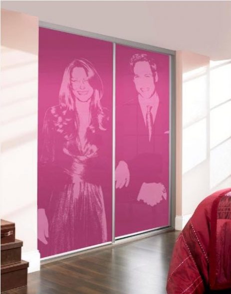 خزانة ملابس انزلاقية مع طباعة الصور