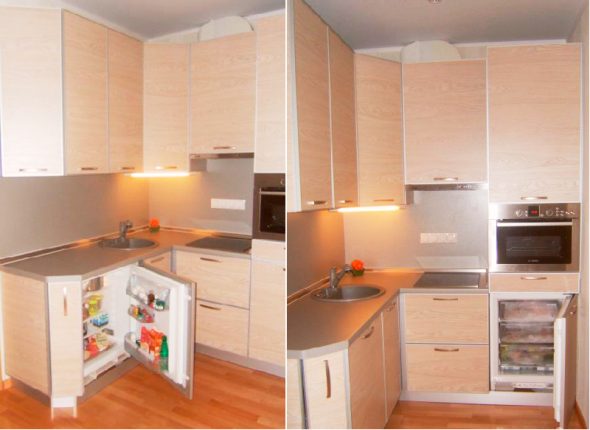 ثلاجة وفريزر تحت سطح العمل